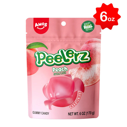 Amos Peelerz Gummy Peach 6 Oz