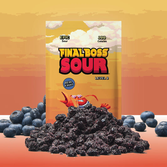 Final Boss Sour Level 2 Sour Bluberries 100 Calories 1.06 Oz