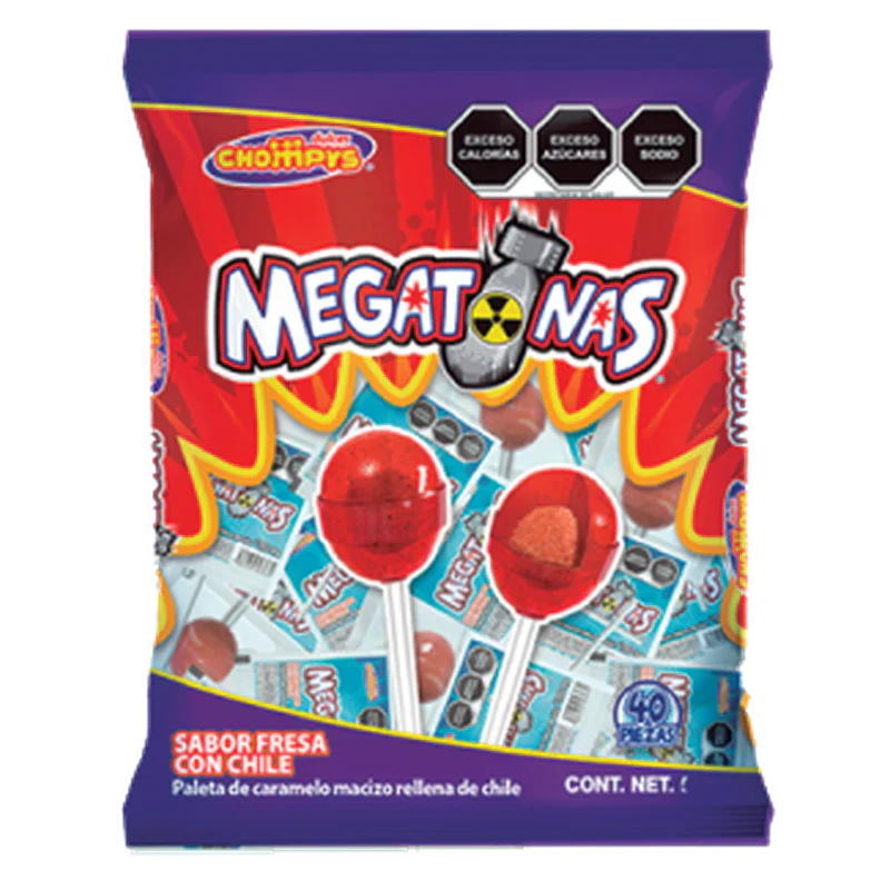 Dulces Chompys Megatonas Sabor Fresa Con Chile 1 Ct