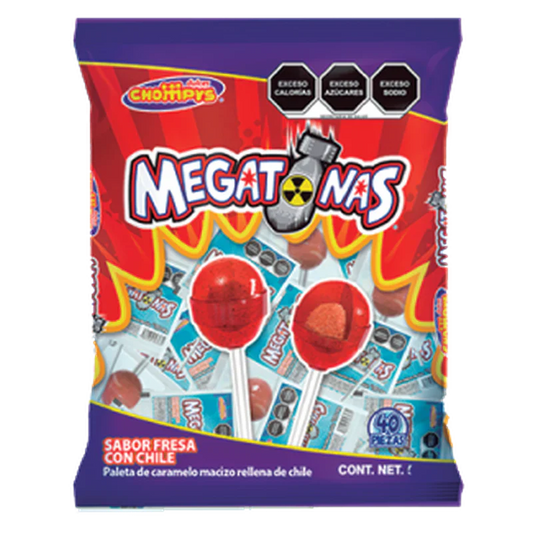 Dulces Chompys Megatonas Sabor Fresa Con Chile 1 Ct