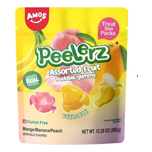 Amos Peelerz Gummy Assorted Fruit Gummy 4.25 oz