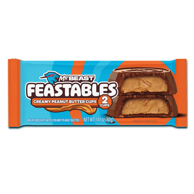 Mr Beast Feastables Creamy Peanut Butter Cups 2 Cups 1.41 Oz