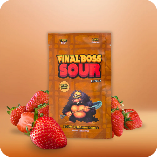 Final Boss Sour Level 3 Sour Strawberries 1.06 Oz