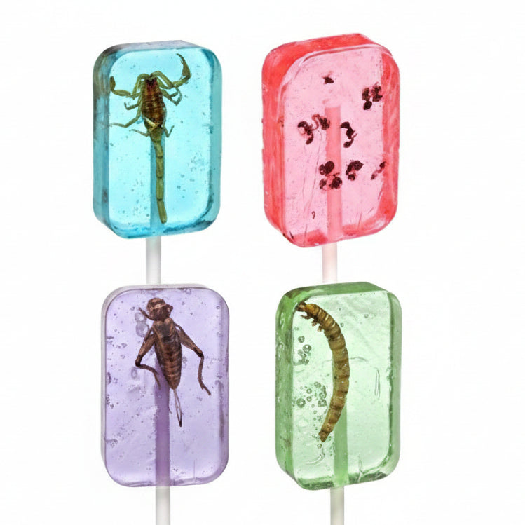 HotLix Insect Lollipop weird candy 1 ct ( Popi insecto, popi bicho, grillo escorpión gusano hormiga)