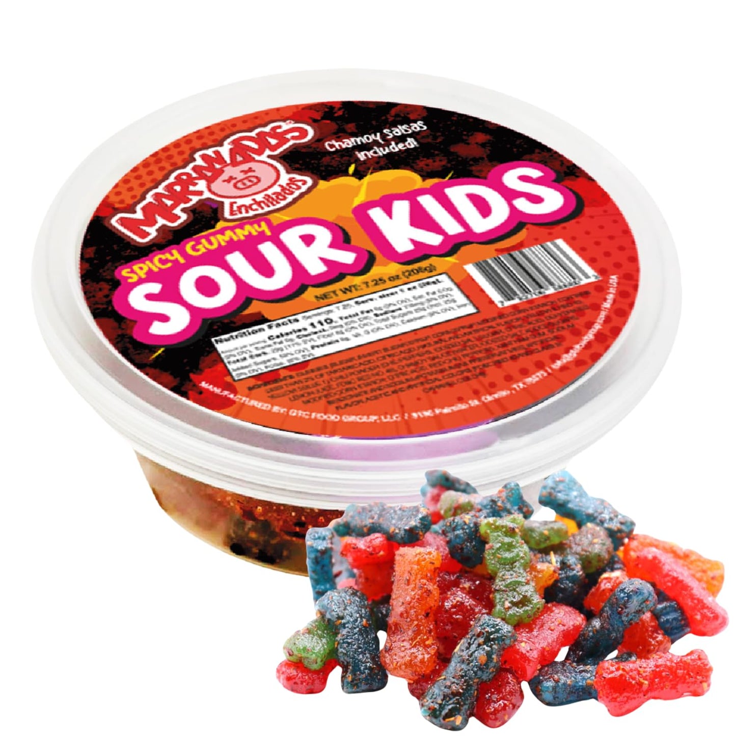 Marranadas Enchilados Spicy Gummy Sour Kids 7.25 Oz (206G)