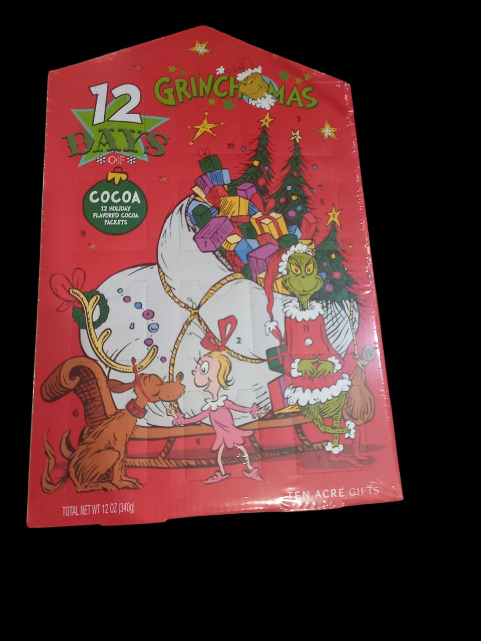 Grinchmas 12 days of Cocoa 12 Holiday Flavored Cocoa Packets 12 oz