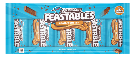 Mr Beast Feastables Peanut Butter 5-1.24 oz