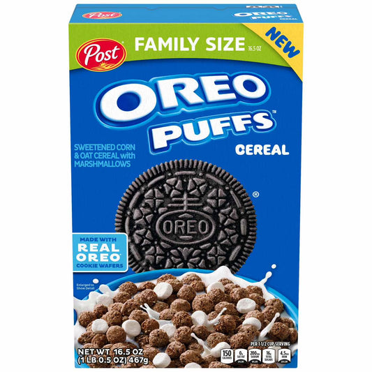 Oreo puffs cereal family size 16.5 oz