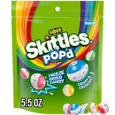 Sour Skittles Popd Freeze Dried Candy 5.5 Oz