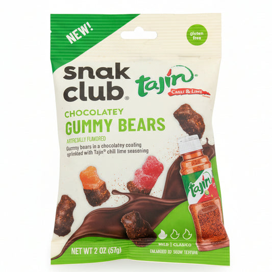 Snak Club Chocolatey Gummy Bears Tajin 2 Oz