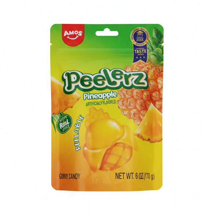 Amos Peelerz Gummy Pineapple 6 Oz