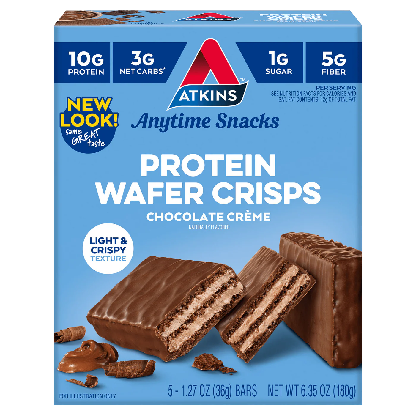Atkins Protein Wafer Crisps Chocolate Creme 5-1.27 Oz