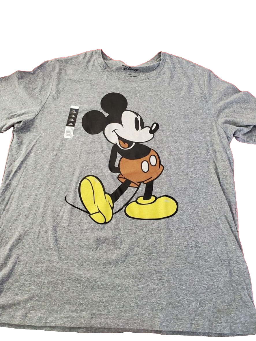 Disney Giant Mickey Mouse Grey Graphic Tee Camiseta XL