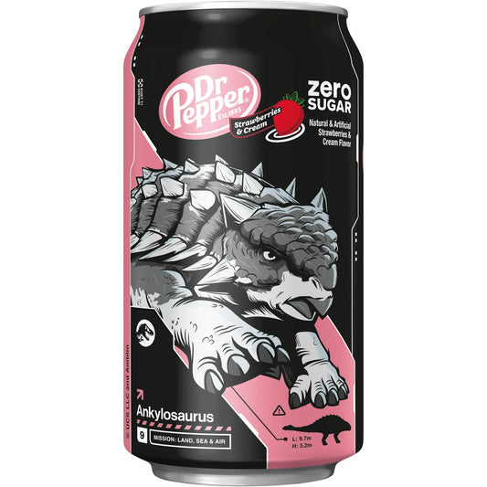 Dr Pepper Strawberries & Cream Zero Sugar 12 Fl Oz