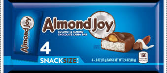 Almond Joy Cocunut & Almond Chocolate 4 Snack Size Bars 6 OZ