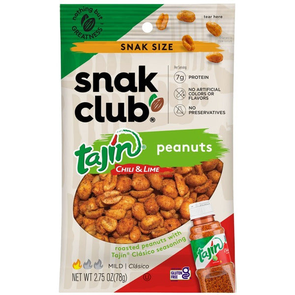 Snak Club Tajin Peanuts Chili Lime 2.75oz