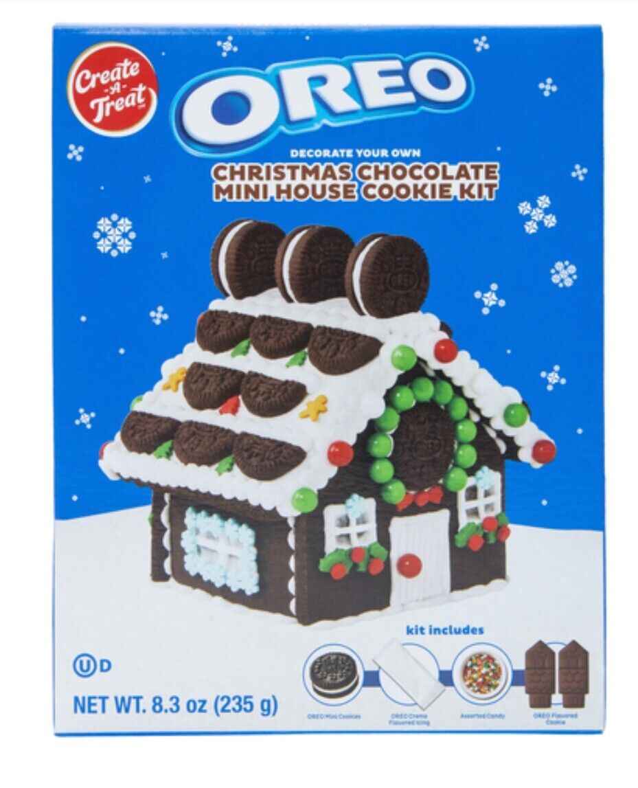 Oreo Christmas Chocolate Mini House Cookie Kit 8.3 oz