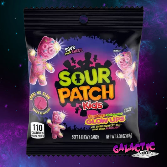 Sour Patch Kids Glow Ups Strawberry-Watermelon Soft & Chewy Candy 3.08 Oz