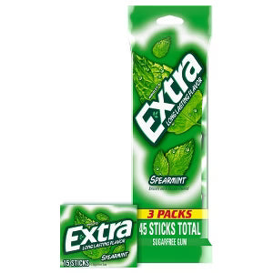 Peppermint Extra Long Lasting Flavor Spearmint 3 15-Sticks Packs